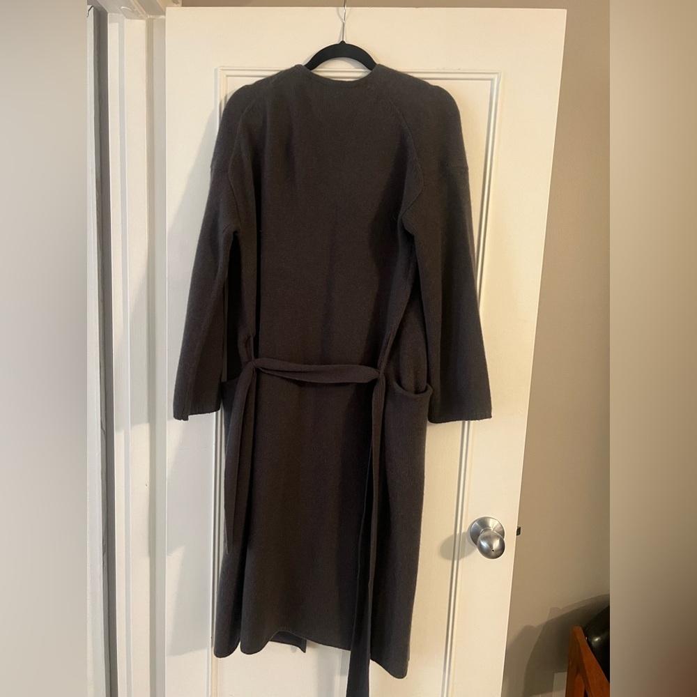 Dark Purple/Gray Long Sleeve Cardigan, Long